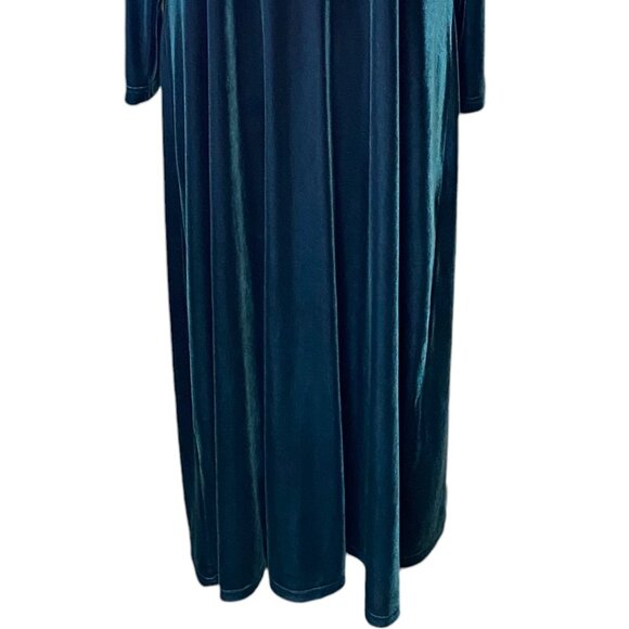 Vintage Velvet Maxi Dress Green Long Sleeve Dark Fairy Grunge Holiday Party-XXL - Picture 4 of 10